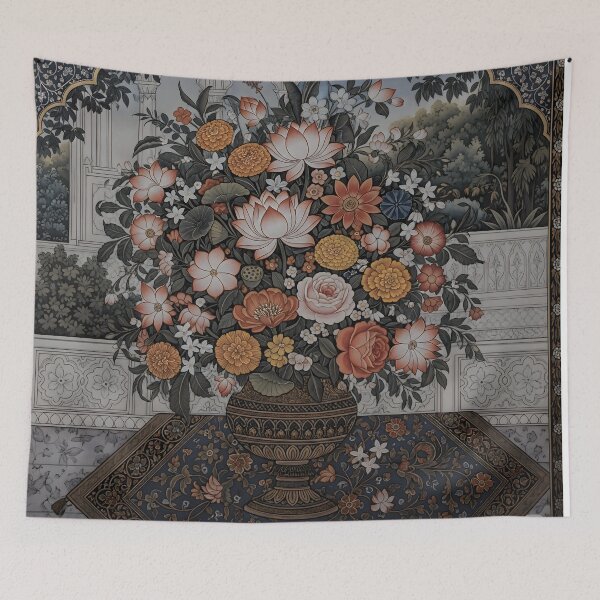 Item preview, Traditional Guler School Art Inspired by Himachal Pradesh with Floral Motifs designed and sold by Haus Of K.