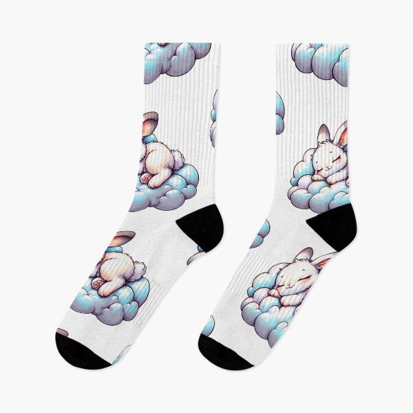 Item preview, Cute Sleeping Bunny on Cloud – Kawaii Animal Illustration designed and sold by mybunnyparadise.