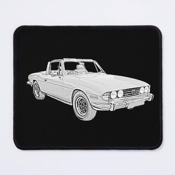 Item preview, Triumph Stag classic 1970s British car front quarter monochrome designed and sold by soitwouldseem.