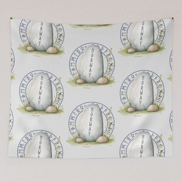 Item preview, Norway Viking rune stone nordic roots Norwegian heritage designed and sold by Lady-Frost.