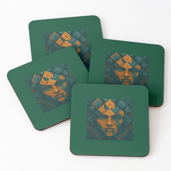 Item preview, Geometric Symphony – Swirling Squares in Green & Orange designed and sold by FearlessG.