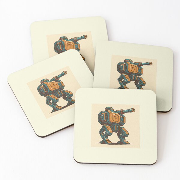 Item preview, Futuristic Combat Mech – Sci-Fi Warrior in Teal & Orange designed and sold by FearlessG.