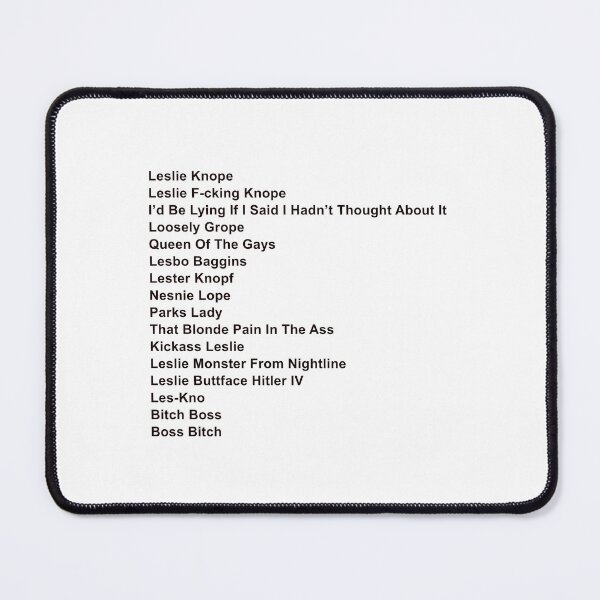 Item preview, Leslie Knope Aliases – Parks and Recreation Funny Quote Design designed and sold by from here 2 mars.