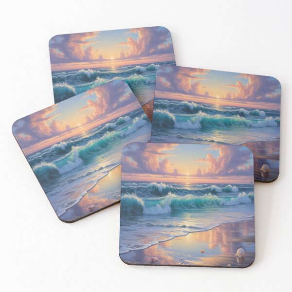 Item preview, Lifestyle Hub: Golden Sunset Ocean Waves - Calming Seascape designed and sold by M&M Lifestyle Hub.