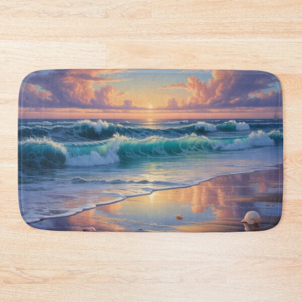 Item preview, Lifestyle Hub: Golden Sunset Ocean Waves - Calming Seascape designed and sold by M&M Lifestyle Hub.