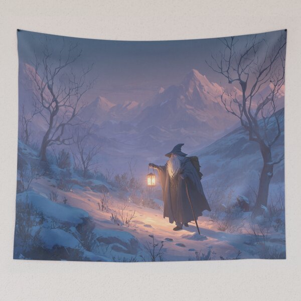Item preview, Wandering Wizard With Lantern in Snow designed and sold by Rtymer.