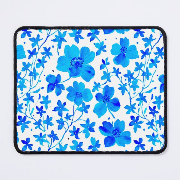 Item preview, Botanical Floral in Deep Blue and White designed and sold by Marymarice.