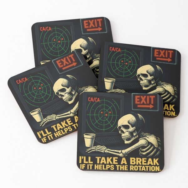 Item preview, Skeleton Air Traffic Controller – “I’ll Take a Break if it Helps the Rotation” designed and sold by ATC HERO.