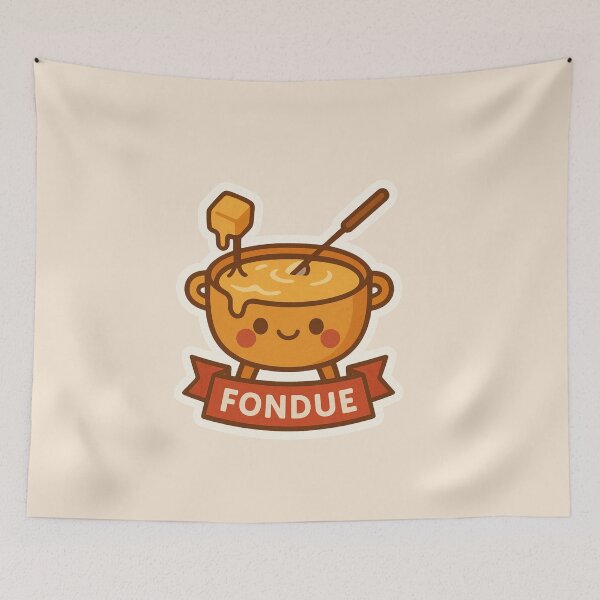Item preview, Fondue Friend – Cute Swiss Cheese Pot Sticker designed and sold by Nathan28ings.