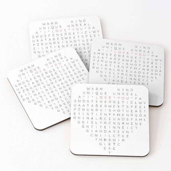 Item preview, Romantic Word Search Heart – I Love You Puzzle Art designed and sold by Yuli Club.