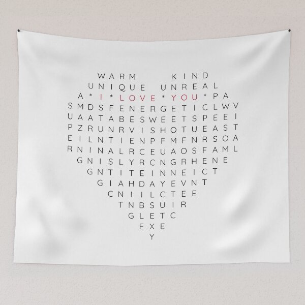 Item preview, Romantic Word Search Heart – I Love You Puzzle Art designed and sold by Yuli Club.