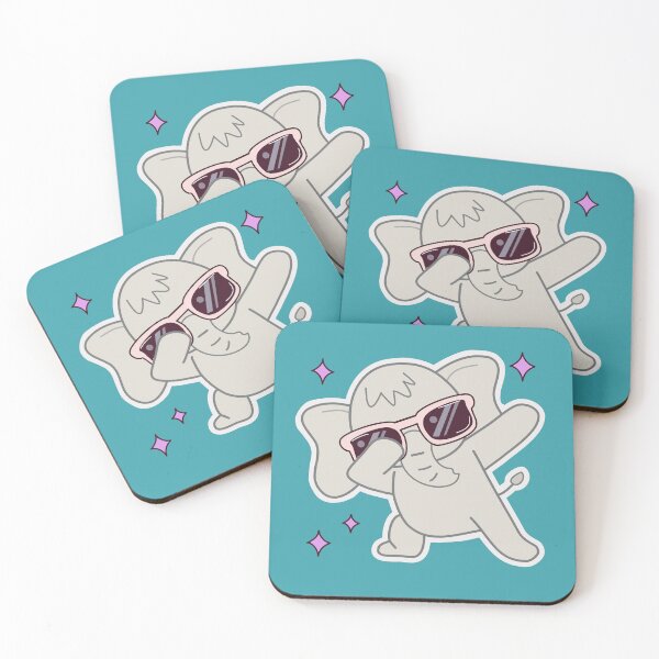 Item preview, Elephant Sticker – Cute Baby Elephant Dancing, Cartoon Animal, Kawaii Expression designed and sold by NAMITRA.