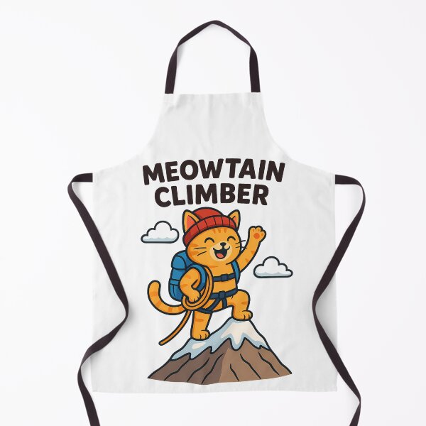 Item preview, Meowtain Climber - Funny Cartoon Cat on Mountain Peak Adventure Design designed and sold by EmilTheRat890.
