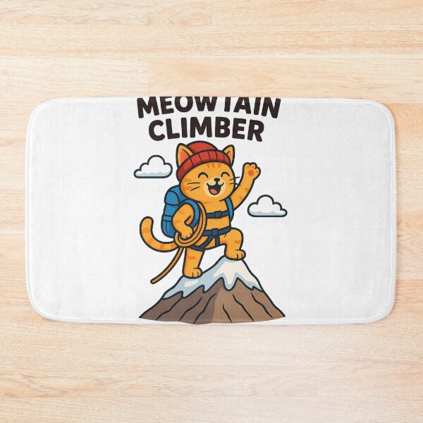 Item preview, Meowtain Climber - Funny Cartoon Cat on Mountain Peak Adventure Design designed and sold by EmilTheRat890.