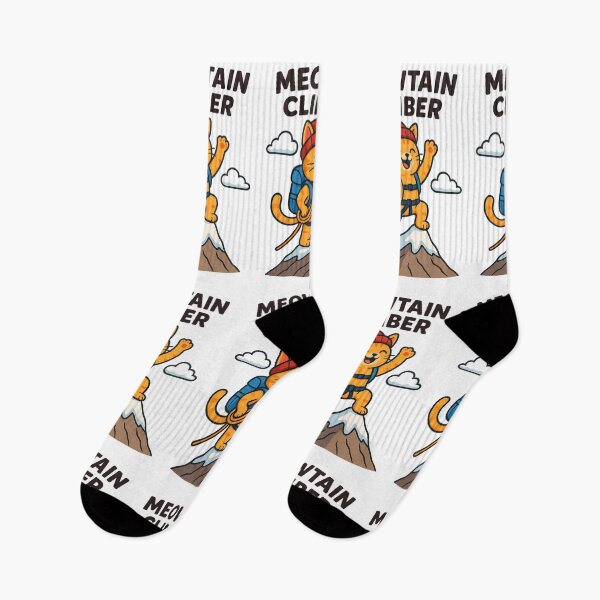 Item preview, Meowtain Climber - Funny Cartoon Cat on Mountain Peak Adventure Design designed and sold by EmilTheRat890.