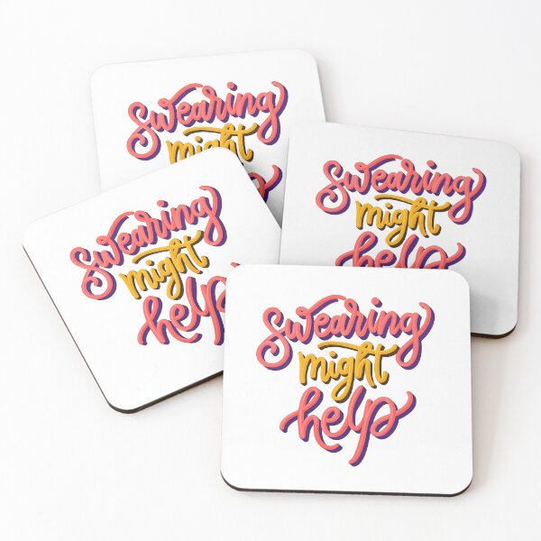 Item preview, Swearing might help Lettering Typography Art designed and sold by LaughLine Design.