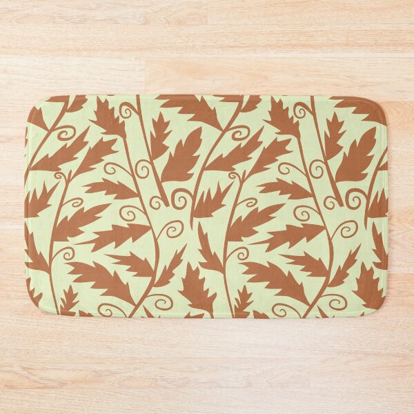 Item preview, Fanciful Fern Botanical Vine Pattern in Brown and Spring Green designed and sold by Angela Dow.