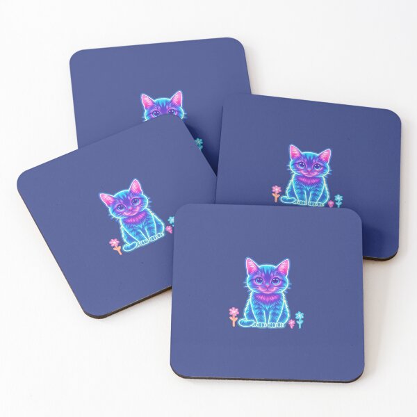 Item preview, Neon Cute Cat Sticker – Glowing Aesthetic Kitty designed and sold by Purti123.