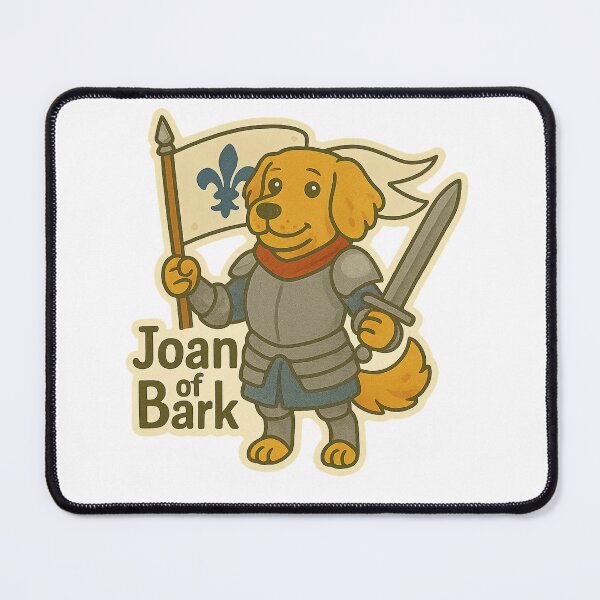 Item preview, Joan of Bark – Funny History Animal Pun Golden Retriever Knight designed and sold by IDesignss.