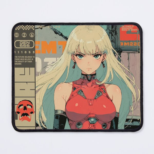 Item preview, Blonde cyberpunk anime girl designed and sold by BOZGO.