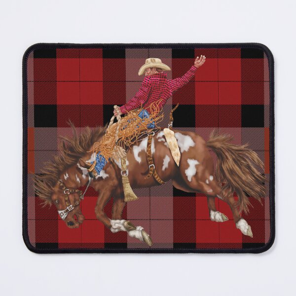 Item preview, Rodeo Cowboy on Red Plaid – Western Country Style designed and sold by Phat Dog Designs .