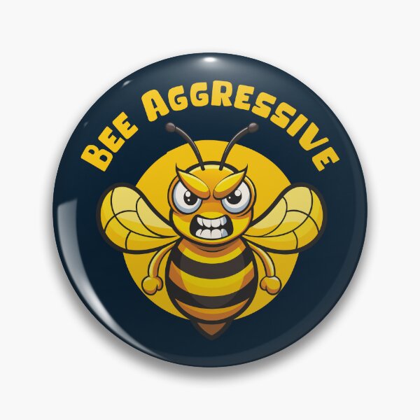 Item preview, BEE AGGRESSIVE Design – Cute & Sarcastic Bee Quote Pun artwork for Beekepers, Apiarists, Honey Bee & Nature Fans designed and sold by zenturtlemerch.