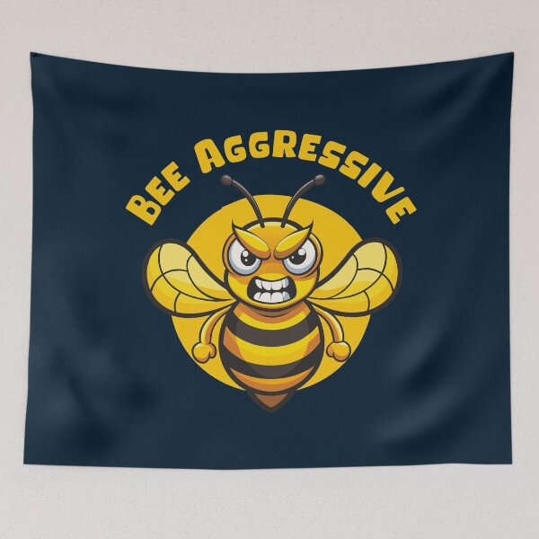 Item preview, BEE AGGRESSIVE Design – Cute & Sarcastic Bee Quote Pun artwork for Beekepers, Apiarists, Honey Bee & Nature Fans designed and sold by zenturtlemerch.