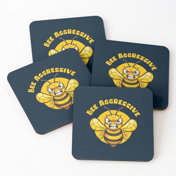 Item preview, BEE AGGRESSIVE Design – Cute & Sarcastic Bee Quote Pun artwork for Beekepers, Apiarists, Honey Bee & Nature Fans designed and sold by zenturtlemerch.