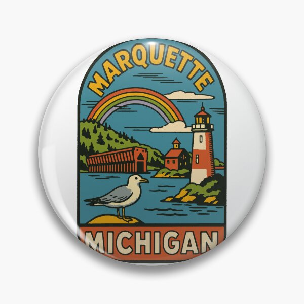 Item preview, Marquette Michigan Vintage Style Travel Decal designed and sold by Decal Mania.