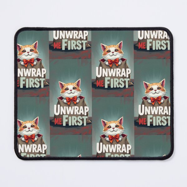 Item preview, Unwrap Me First Gift Cat designed and sold by ArtComixHaven.