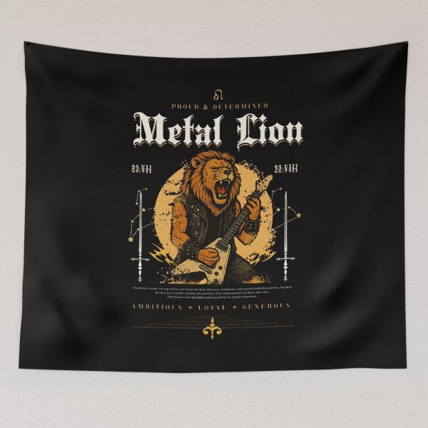 Item preview, Heavy Metal Lion Zodiac Sign designed and sold by DOG-N-ROLL.