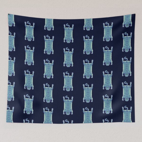 Item preview, TIBETAN TIGER RUG-blue 1 designed and sold by BEATRIZ ABAITUA.