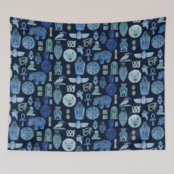 Item preview, EGYPTIAN FAIENCE-navy blue designed and sold by BEATRIZ ABAITUA.