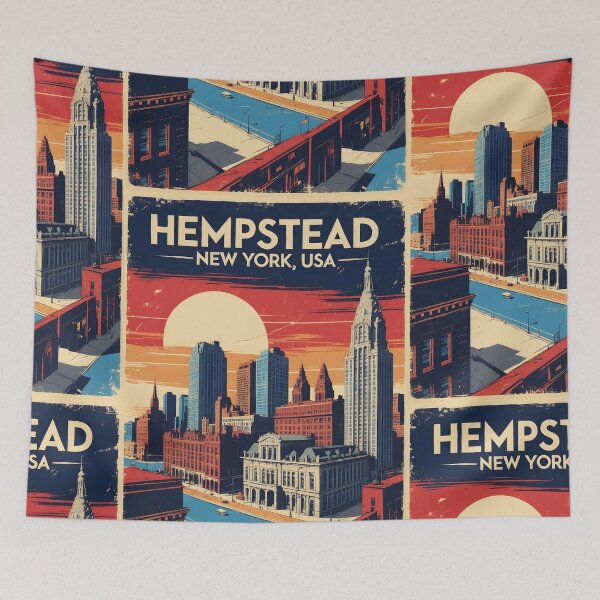 Item preview, Hempstead New York 1950s USA Vintage Travel Tourism designed and sold by TravelersGems.