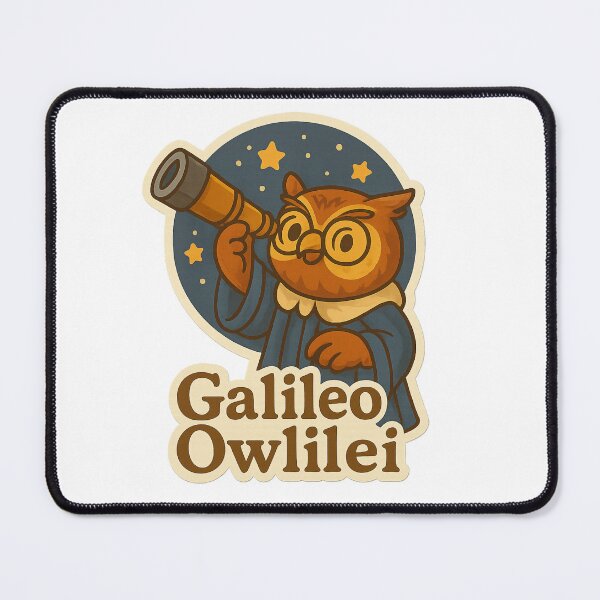 Item preview, Galileo Owlilei – Funny History Animal Pun Stargazing Owl Scientist designed and sold by IDesignss.