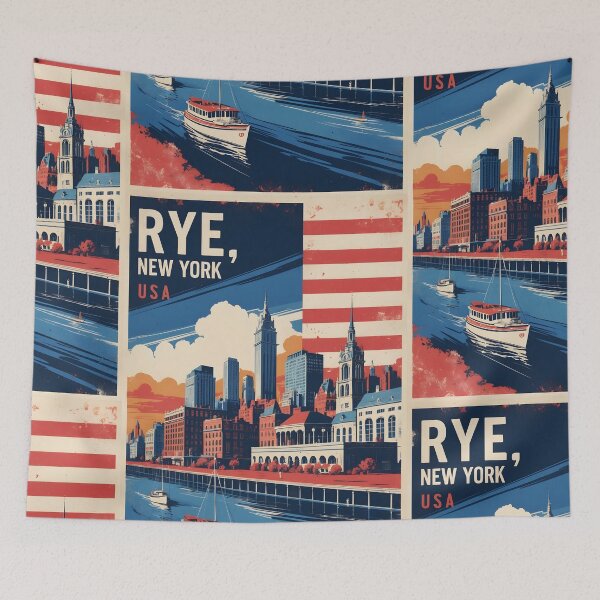 Item preview, Rye New York 1950s USA Vintage Travel Tourism designed and sold by TravelersGems.
