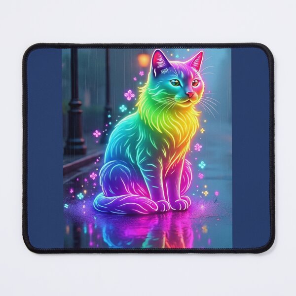 Item preview, Neon Cute Cat Sticker – Glowing Aesthetic Kitty designed and sold by Purti123.