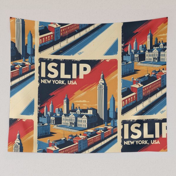 Item preview, Islip New York 1950s USA Vintage Travel Tourism designed and sold by TravelersGems.