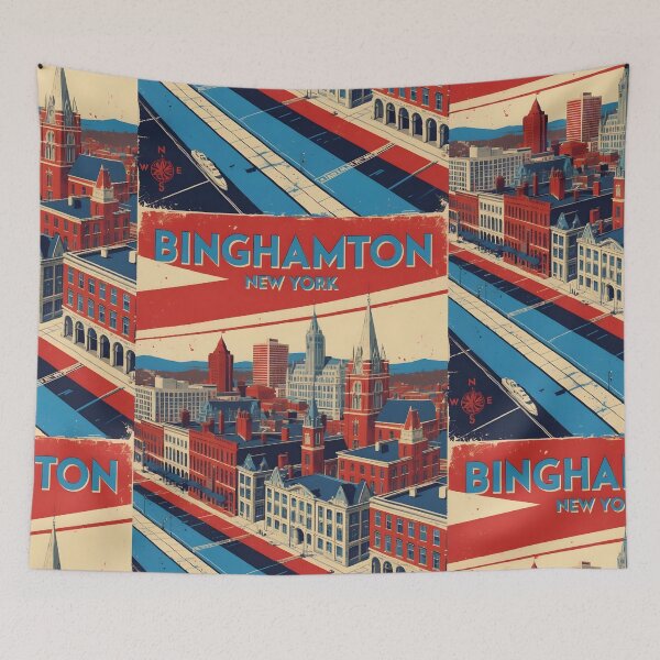 Item preview, Binghamton New York 1950s USA Vintage Travel Tourism designed and sold by TravelersGems.