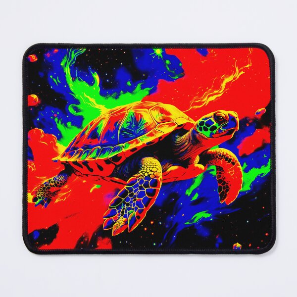 Item preview, Abstract Flying Turtle In Space - Vibrant Colors designed and sold by asurtiumgreen.