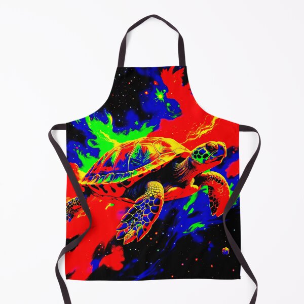 Item preview, Abstract Flying Turtle In Space - Vibrant Colors designed and sold by asurtiumgreen.