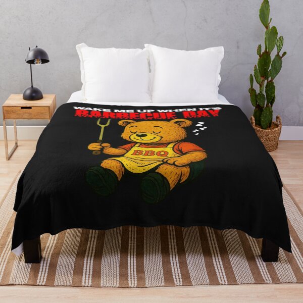 Item preview, Wake Me Up When it’s Barbecue Day – BBQ Teddy Bear designed and sold by IronicSmiles.