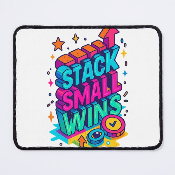 Item preview, Stack Small Wins – Motivational Isometric 3D Blocks Design designed and sold by RedHow.