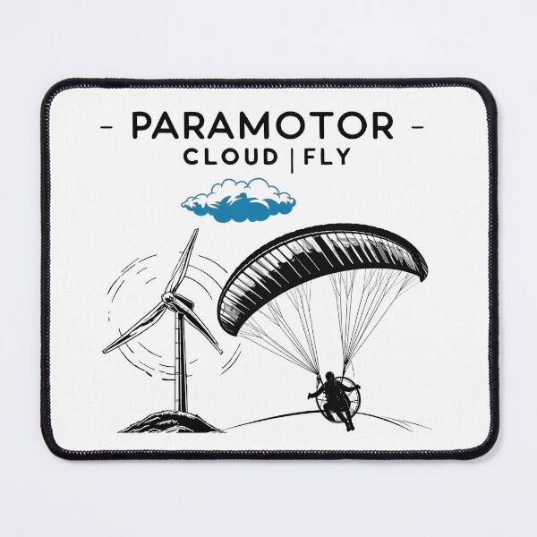 Item preview, Paramotor pilot flying past a wind turbine designed and sold by ParaCloudFly.