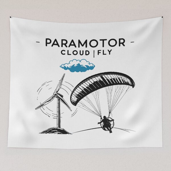 Item preview, Paramotor pilot flying past a wind turbine designed and sold by ParaCloudFly.
