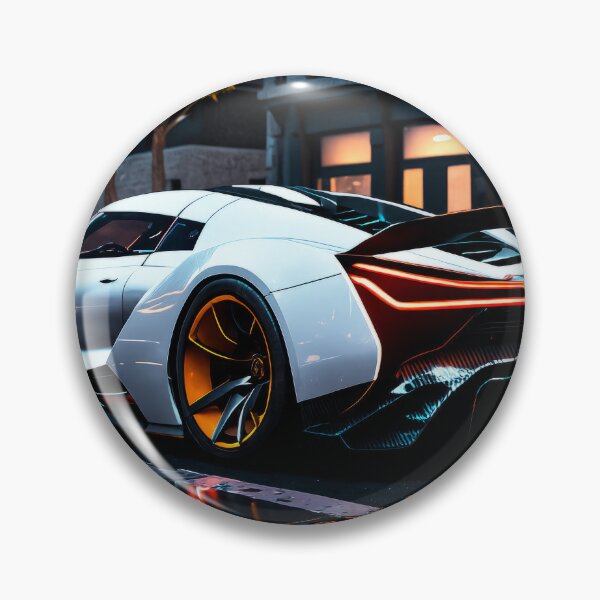 Item preview, Apex Predator Hypercar – Futuristic Supercar Neon Street Art - Rear designed and sold by WarpLuxe.