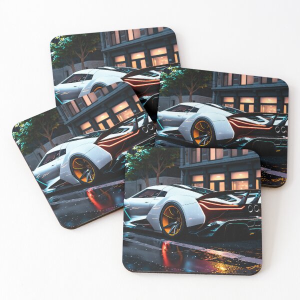 Item preview, Apex Predator Hypercar – Futuristic Supercar Neon Street Art - Rear designed and sold by WarpLuxe.