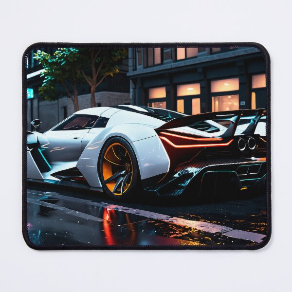 Item preview, Apex Predator Hypercar – Futuristic Supercar Neon Street Art - Rear designed and sold by WarpLuxe.