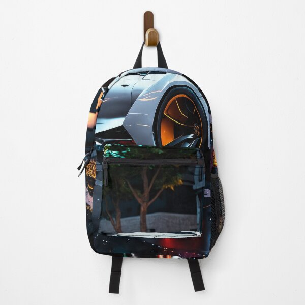Item preview, Apex Predator Hypercar – Futuristic Supercar Neon Street Art - Rear designed and sold by WarpLuxe.