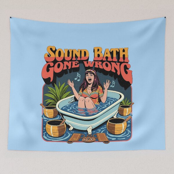 Item preview, Sound Bath Gone Wrong: Retro Psychedelic & Humor Graphic  designed and sold by Vintagenaut Co..